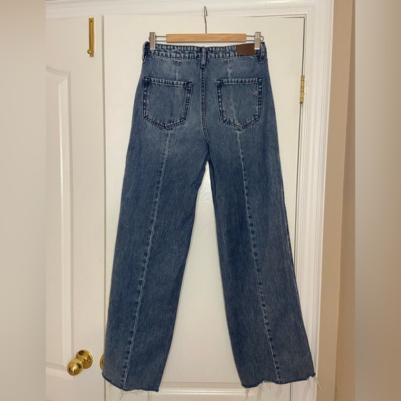 Hidden High Rise Wide Leg Raw Hem Jeans - Picture 2 of 3